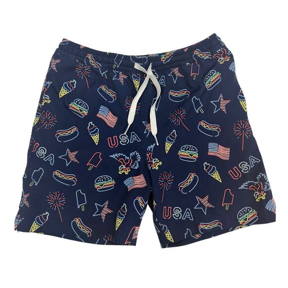 chubbies Other - Chubbies Kids Swim Trunks Youth M 10/12 Patriotic Lights USA Print Lined Shorts